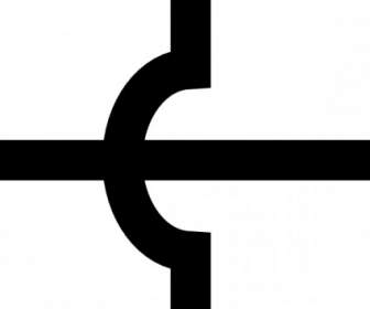Sirkuit Elektronik Yang Melewati Simbol Clip Art