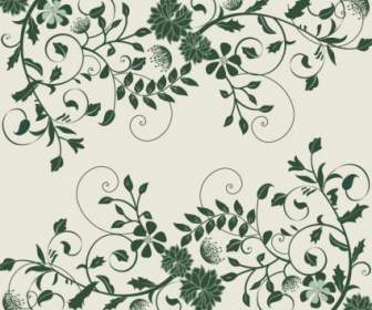 Elegante Grüne Blumen Hintergrund-Vektorgrafik