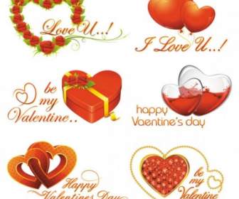 Elemente Der Romantischen Valentine39s Tag-Vektor
