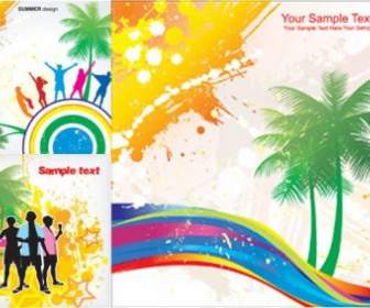 Elements Of Vector Colorful Beach Swelters