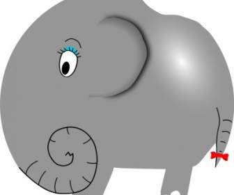 Divertente Ragazza Elefante Poco Cartoon