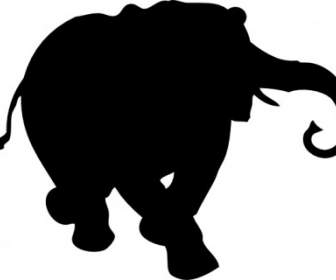 الفيل صورة ظلية قصاصة فنية