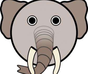 Elefante Con ClipArt Viso Arrotondato