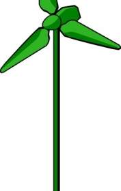 Energy Positive Wind Turbine Green Clip Art