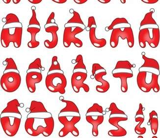 English Christmas Vector Cartoon Fonts