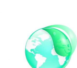 Eco Environnement Globe Feuille Icône Clipart