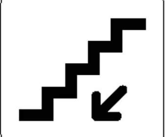 эскалаторе вниз знак платы вектор