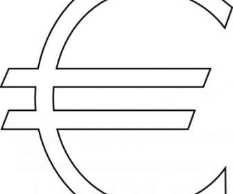 Símbolo Del Euro Esquema Clip Art