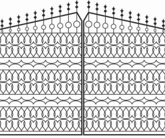 European Pattern Vector Style Iron Fence