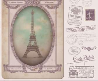 Europäische Briefmarken Und Postkarten-Vektor