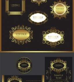 Europeanstyle Gold Frame Pattern Vector