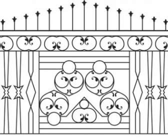 Europeantype Pattern Iron Fence Vector