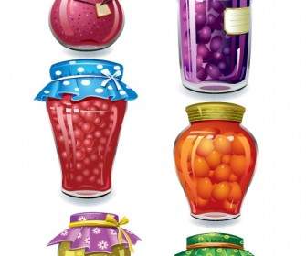 Exquisite Canned Fruit Vector