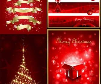 عناصر الأحمر عيد الميلاد الرائعة ملصق المتجهات