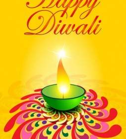 Exquisite Diwali Card Vector