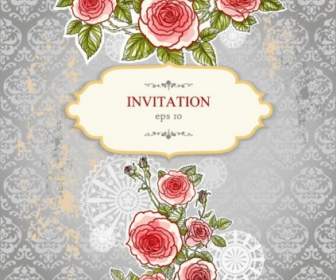 Exquisite Handpainted Floral Background Vector