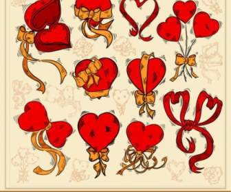 Exquisite Handpainted Red Heart Vector