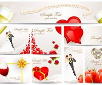 Exquisite Wedding Greeting Card Vector