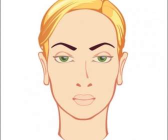 Face Of Blonde Girl Vector