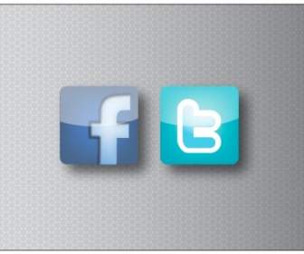 Facebook And Twitter Icons