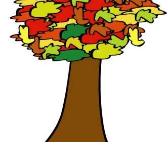 Fallen Sie Farbige Baum ClipArt