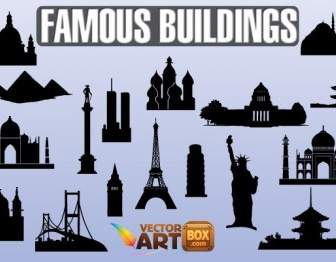 Berühmte Gebäude Silhouetten
