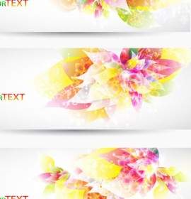 Fantasy Flowers Background Banner Template Vector