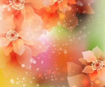 Fantasy Flowers Background Vector