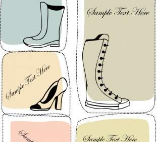 Fashion Boots Card Vector Illustration Silhouettes
