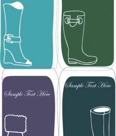 Fashion Boots Silhouettes Vector Illustration