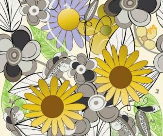 Fashion Flowers Background Vector