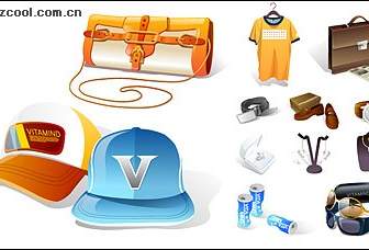 Fashion Ikon Vektor Barang-barang Material