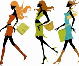 Fashion Shopping Girl Vector Image