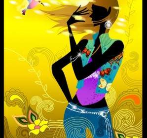 Fashion Vector Girl Living A Simple