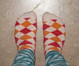 Füße Socken Kariert