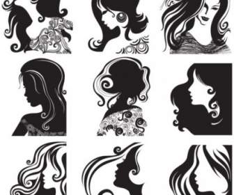 女性の頭パターン ベクトル