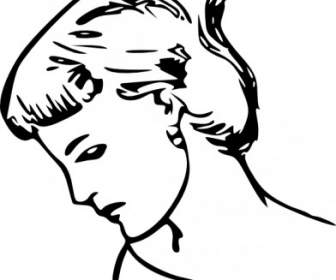 Weibliche Profil Zeichnung ClipArt
