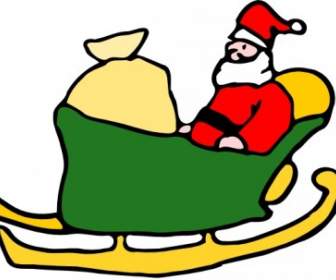 Fen Santa In Seinem Schlitten ClipArt