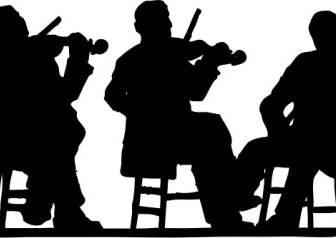 Fiddlers In Silhouette Clip Art