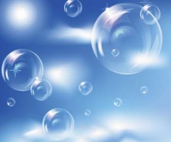 Burbujas Finas Y El Vector De Cielo Azul