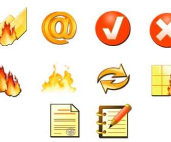 Feuer Der Symbolleiste Symbole Icons Pack