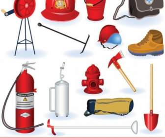 Feuerwehr Und Feuer Ausrüstung Vektor