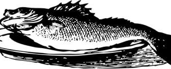 Fish On A Plate Clip Art