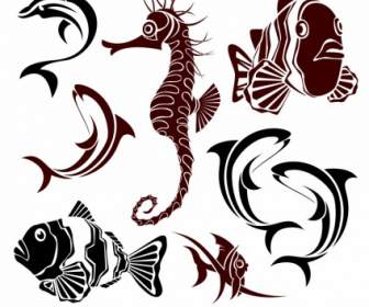 Fish Seahorse Cartoon Vector