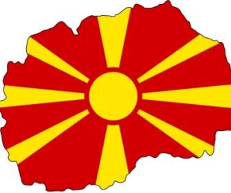 Flaga Mapa BJR Macedonii Clipart