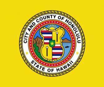 ホノルル ハワイ州の旗をクリップアートします。