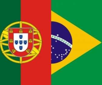 巴西和葡萄牙的旗子的剪貼畫