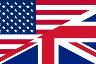 アメリカ合衆国、イギリスの国旗のクリップアートします。