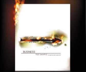 Flame Burning Paper Effect Vector