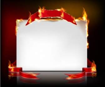 Flame Burning Paper Effect Vector